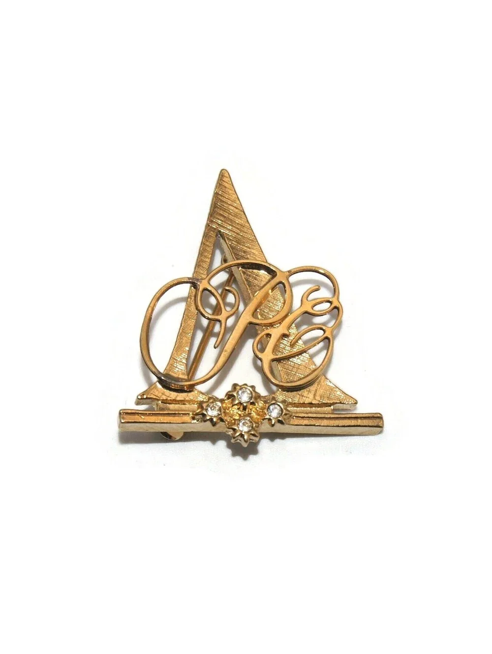 VTG Avon Gold Tone & Stones Letter 